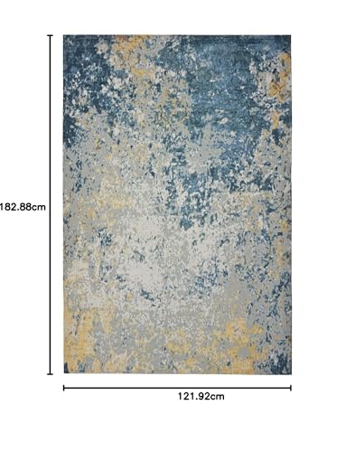 Image of Printed Rug Soft Floor Carpets with Anti Slip Backing for Living Room | Bedroom | Kids Room (Grey Multi, 4x6 Feet)