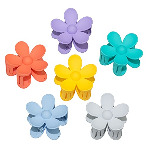 Cobinaan Hair Claw Clips Big Matte Flower Acrylic Hair Clips Non Slip Cute Hair Catch Barrettes Jaw Clamps For Medium Thick Hair Women Girls thumb #7