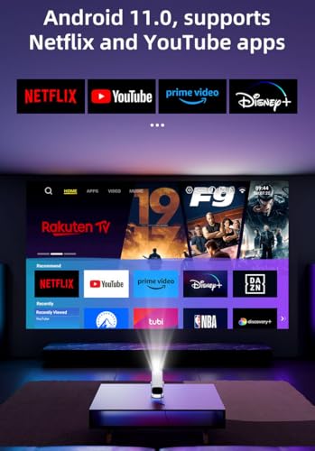 Image of TECHNOVIEW Smart Android LED Projector with Auto Focus | 720p Native, 1080P & 4K Ultra HD Support | 8000 Lumens | WiFi, Bluetooth, Built-in Speaker | Home Theatre Projector for Room & Outdoor