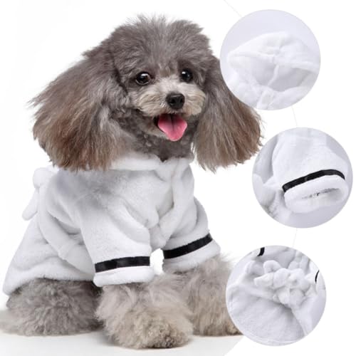 Bata comoda para perros en el interior albornoz de poliester VICASKY blanco 5