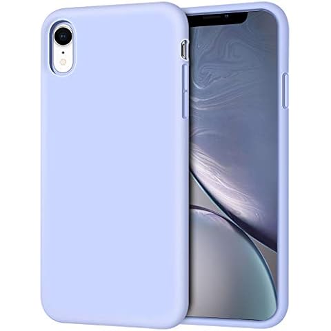 Anuck for iPhone XR Case, Soft Silicone Gel Rubber Bumper Phone Case with Anti-Scratch Microfiber Lining Hard Shell Shockproof Full-Body Protective Case Cover for iPhone XR 6.1" 2018 - Light Purple Cover