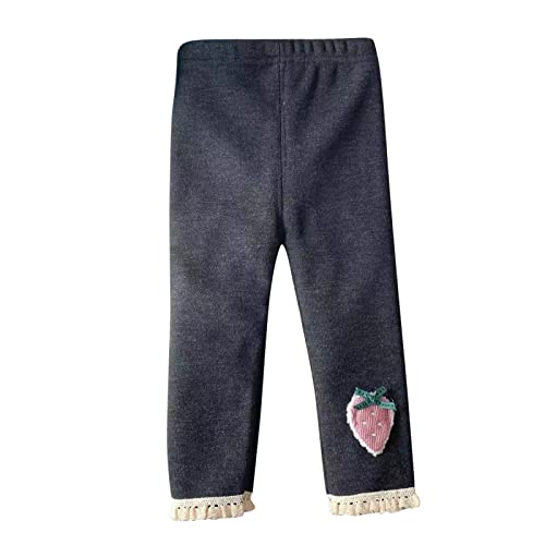 Baby Girls Warm Legging Pants Toddler Kids Girls Cotton Lined Warm Strawberry Leggings Knitted Pantihose Stretchy