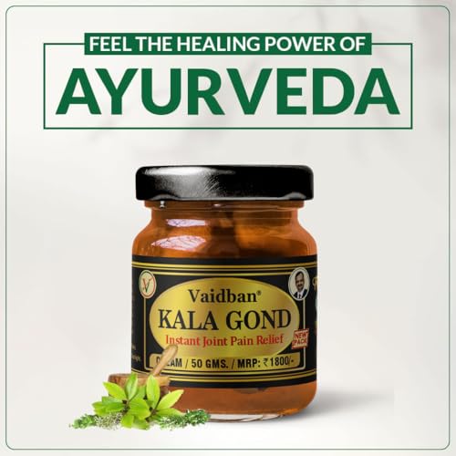 Image of Vaidban Kala Gond Pain Relief Cream | Ayurvedic Joint & Muscle Pain Relief | With Wintergreen Oil, Menthol & Laksha Guggul | Fast Acting Herbal Formula for Back, Knee & Body Pain | 50g