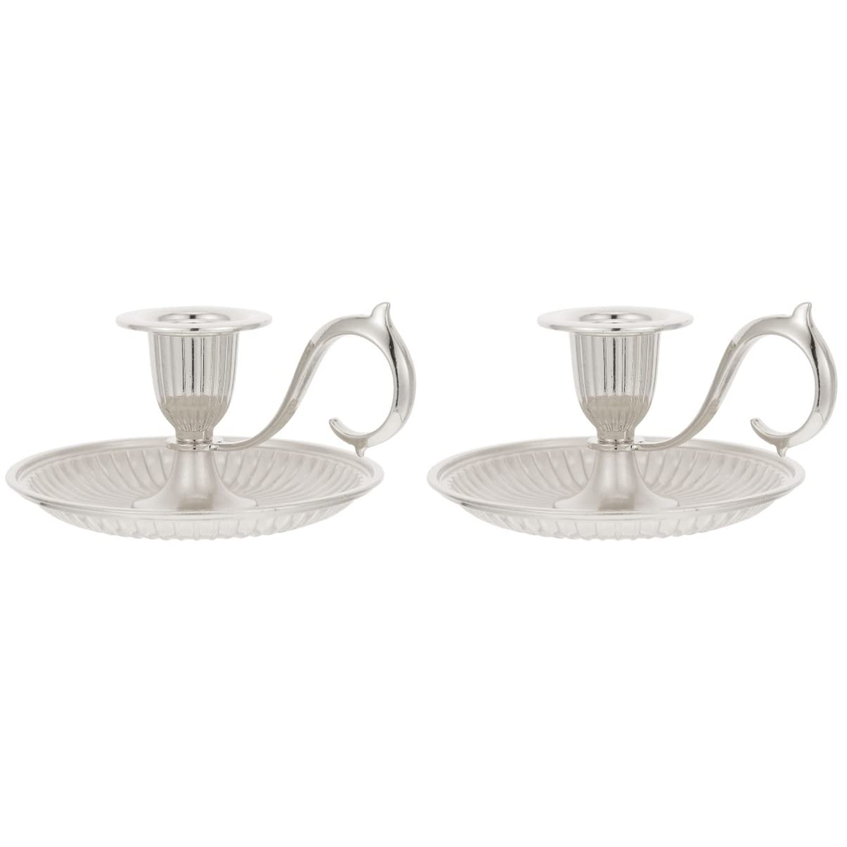 Healifty 2pcs Candlestick Home Table Room Farmhouse, Stand Holder Halloween Holders Dinner Decoration Candlelight Tealight Light Essential for Decorative Simple Wedding Handle- Holder,