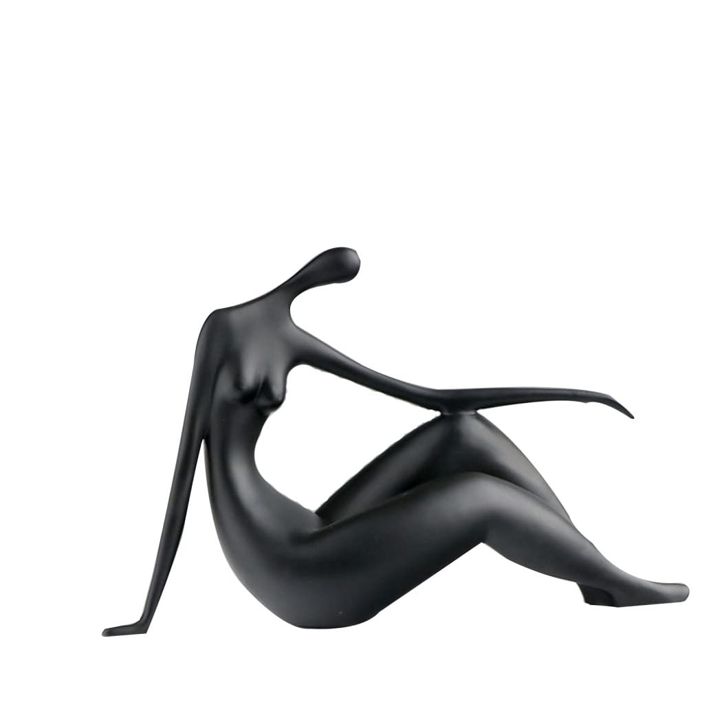 LGYKUMEG Modern skulptur Frau Wohnzimmer deko,nackte Frau Figur, Körperkunst Extrem einfache Statue Charakter, HomeOffice Bücherregal Dekor,Weiß,38 * 22cm