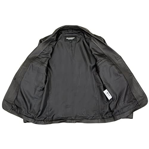 Milwaukee Leather SFM1880 Men's Black 2-Button Closure Car Coat Blazer Leather Jacket3