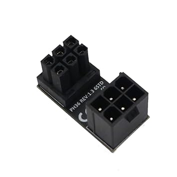 VOUVOU ATX 6 Pin U Turn 180 Degree Angle Connector Power Adapter Board for Desktop Graphics Card Works with The PCB Board Without Gap