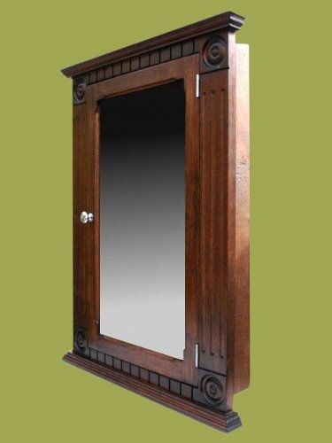 Dijkoo Rosette Dark Walnut/Recessed Medicine Cabinet/Solid Wood & Handmade