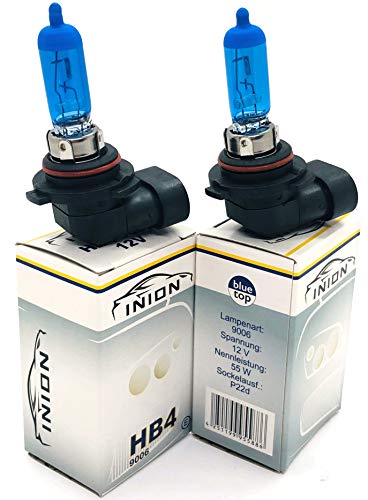 INION 2x Stück HB4 51W 9006 P22d 12V Halogen Lampen Blue Vision Optik Faltschachtel (HB4)