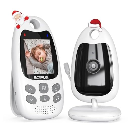 BOIFUN Camara Vigilancia Bebe, Vigilabebes con Camara, Visión Nocturna, VOX, Comunicación Bidireccional, Sensor de Temperatura, Recargable