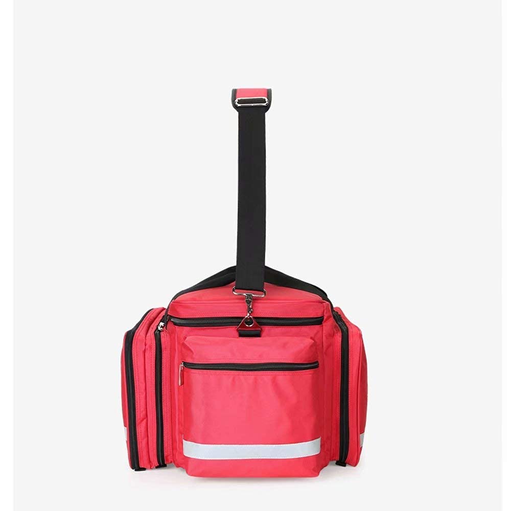First Aid Kit Portable Waterproof Oxford Cloth First Aid Kit High Capacity Compact and Lightweight First Aid Bag with Shoulder Strap EMT Emergency Survival Kit (Only Empty Package) (czerwony)