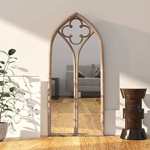 Miroir Sable 70x30 cm Cadre Robuste Fer Effet Rouille Reflet Mural