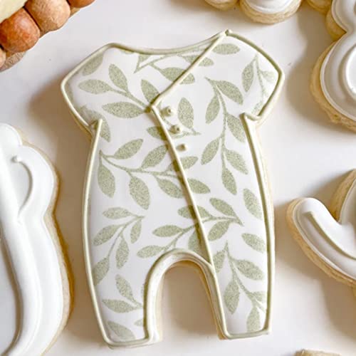 Cake Stencils Cookie Stencils For Royal Icing Baking Floral Vine Leaves Palm Leaf Stencils For Biscuit Bread Texture Templates Decorating Buttercream, Compatible Stencil Holder Frame (Leaf Flower) #TOP4