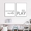 Muurkunst in zwart en wit Het avontuur verwacht speelfoto’s wanddecoratie speelkamer poster schilderijen op canvas…