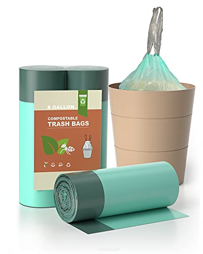 8 Gallon Drawstring Trash Bags Medium Trash Can Liners, AYOTEE 50 Counts 8 Gallon Trash Bags 30 Liter Medium Trash Bags Unscented Garbage Bags for Bathroom, Kitchen, Bedroom, Office, Car Trash Can