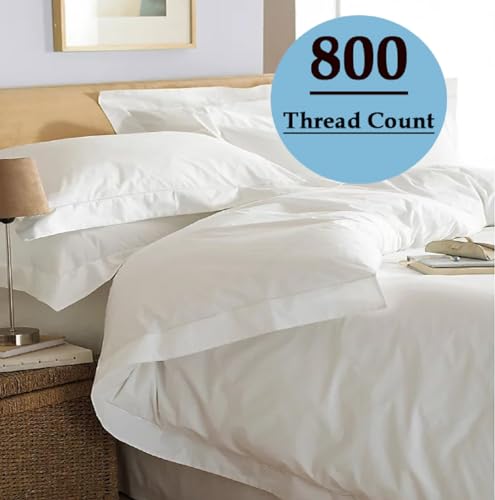 Sapphire Textile 800 Thread Count Luxurious Oxford Duvet Cover Set With Pillowcases 100% Pure Egyptian Cotton Single Double King Super King Bedding Set (White, Double) - Image 4