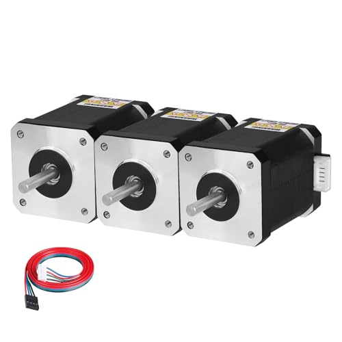 YEJMKJ 3Pack Nema 17 Stepper Motor 1.8‌°‌ 2 Phase High Torque 0.84Nm(118.95oz·in) Bipolar 42x60mm 2.3A 1.1Ω 4-Lead Shaft