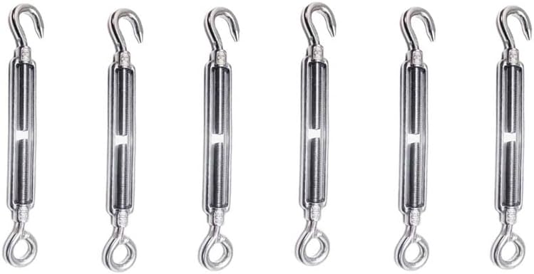 Turnbuckle Wire Tensioner,Turnbuckle Tensioner,Stainless Steel Tensioners,6pcs Turnbuckle Wire Tensioners, M8 304 Stainless Steel Turnbuckle Hook