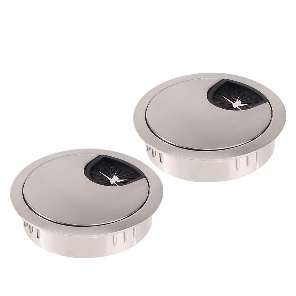 Desk Cable Grommet 20Pcs Desk Table Cable Hole Cover Wire PC Computer Tidy 50mm/53mm/60mm/80mm(Brush Finish,53mm)