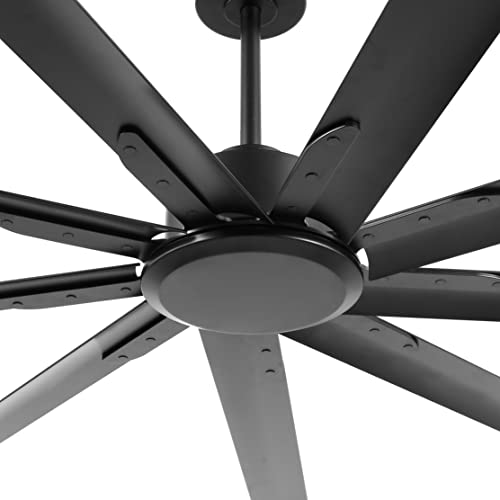 Ledlux 84 Inch Ceiling Fan No Light Black, Reversible Dc Motor, 6 Speed Remote Control, Industrial 9 Aluminum Blades With 4.5 Inch/12 Inch/24 Inch Downrods For Home Or Commercial thumb #8