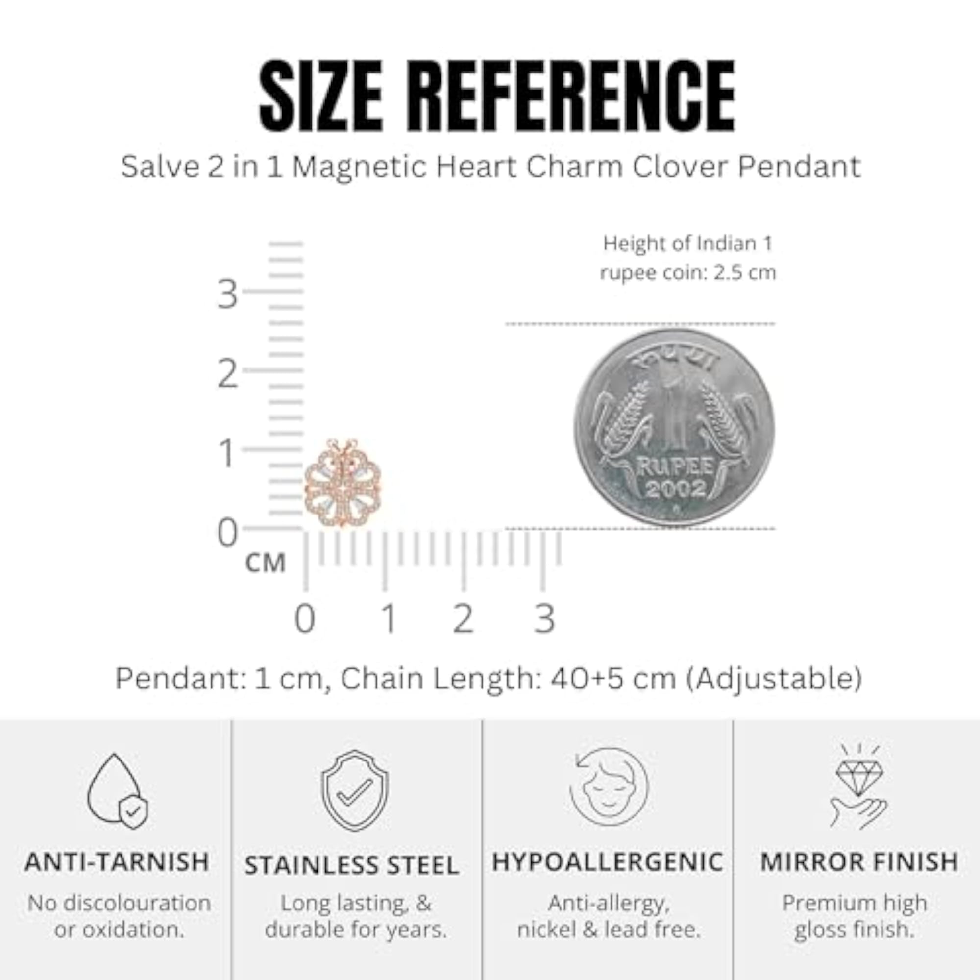 2 in 1 Dual Styling Chic Magnetic Clover Pendant Necklace for Women