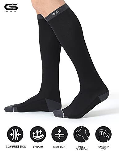 CS CELERSPORT 3 Pairs Compression Socks for Men and Women 20-30mmHg Running Athletic Support Socks4