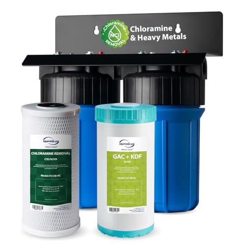 Image of iSpring WGB21B-KSNC Whole House Water Filter System, SGS-Tested to Remove up to 94.4% of Chloramine, 5-Layer Filtration Reduces Heavy Metals, Lead, Chlorine, Sediment, VOC, 10 inch x 4.5 inch Filters