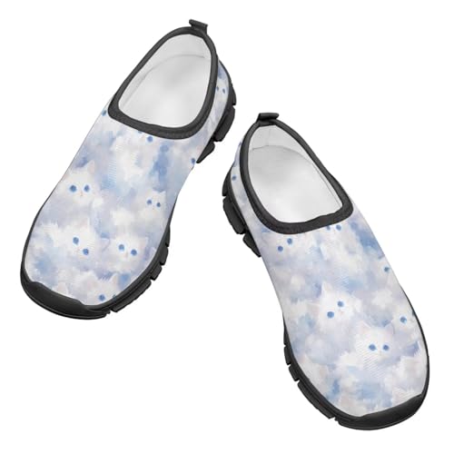 Boys Girls Slip Ons Flat Lightweight Sneakers Walking Casual Loafers Comfortable Art Painted Travel Outdoor Shoes for Big Kids US Size 11-154