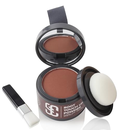 Linea di capelli istantanea in polvere, linea di capelli shadow, copertura per capelli Touch Up polvere per capelli sottili per donne radici dei capelli Touch Up (Rosso Marrone)