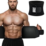 AMZBOSS Waist Trainer for Women & Men, Waist Sweat Band, Belly Band Sweat Belt, Stomach Wrap, Body Shaper Belt (Black, Medium)