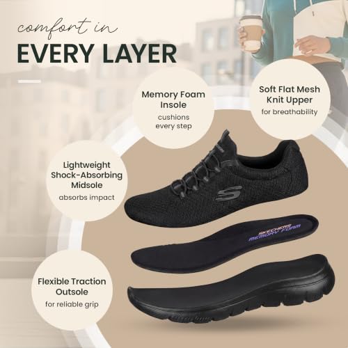 Skechers womens Summits Sneaker, Black, 8.5 US - image 5