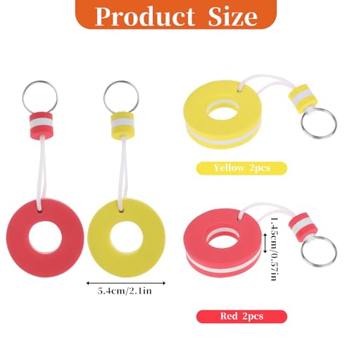 Image of 4PCS Floating Keychain water Boat Key Floating Keychain for Swimming Pool, Gym, Mall, Sauna, Boat Keys High Visibility Waterproof