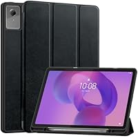 Vakarey Hülle für Lenovo Idea Tab Plus 12.1 Zoll Mit Stifthalter Ultra Dünn Intelligente Schutzhülle,Schwarz