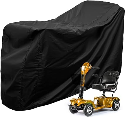Mobility Scooter Cover Waterproof Heavy Duty 190d Oxford Anti-UV Wheelchair Storage Cover with Storage Bag Anti Dust Motorbike Protect Cover for Most Mobility Scooter Easy to Clean (170X61X117cm)