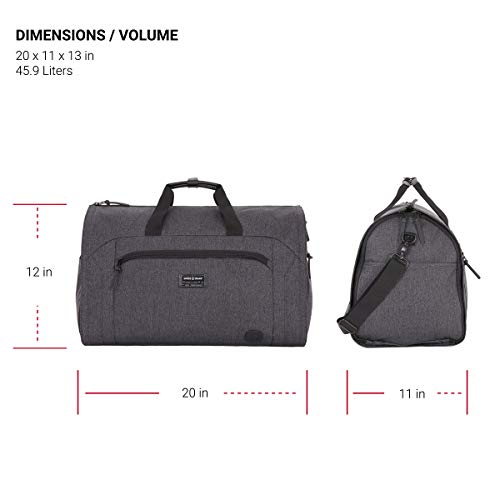 SWISSGEAR Full-Sized Folding Garment Duffel Bag Unwrinkled Clothes and suits | Carry-On Travel Luggage | Men's and Women's - Heather