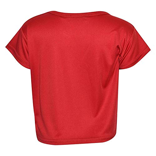 Image of Loxdonz Girls Basic Dance Crop Top Kids Plain Short Sleeve Crop T-Shirt Tees Top