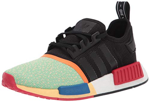 adidas Originals unisex-child NMD_R1 Sneaker, Black/Black/Lush Red, 5.5