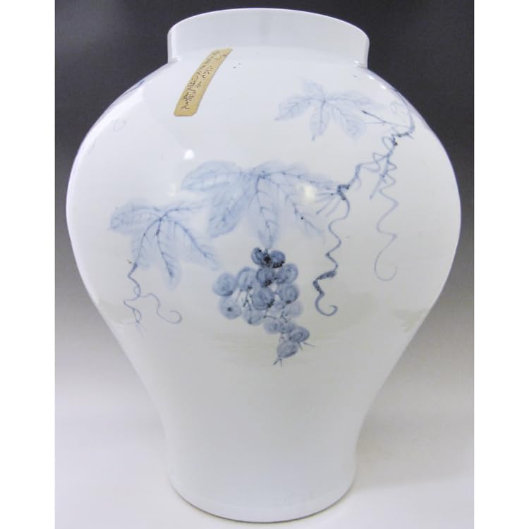 Amazon.co.jp: 李朝 青花葡萄文白磁大壺 高さ約52cm 韓国 美術