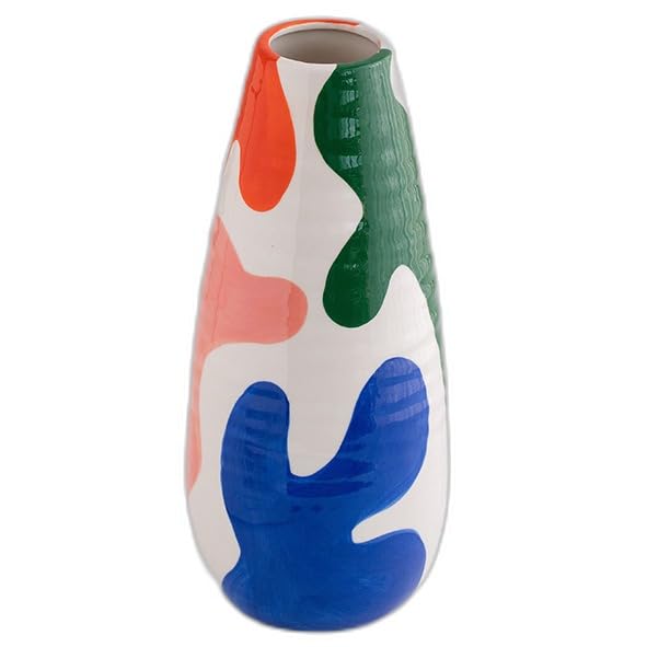 Jarrón de cerámica Pintado de 17-26,5 cm, jarrón artístico Colorido, florero seco, Decoraciones para Porche, decoración para el hogar, Sala de Estar y Dormitorio