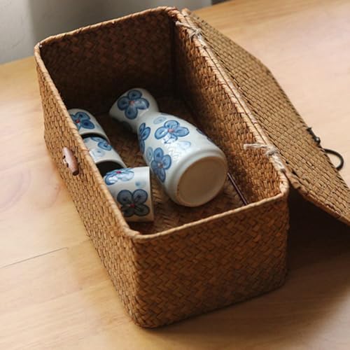 Caja de almacenamiento con tapa para evitar el desorden en el baño con diseño sencillo 7