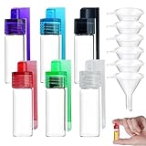 6-PACK Travel Spice Containers with Spoon-Mini Salt & Pepper Shakers-Camping Spice Jars & Dispenser-Tiny Spoons for Spices, Snacks, Powder-Leak-Proof Reusable Mini Shaker Bottles