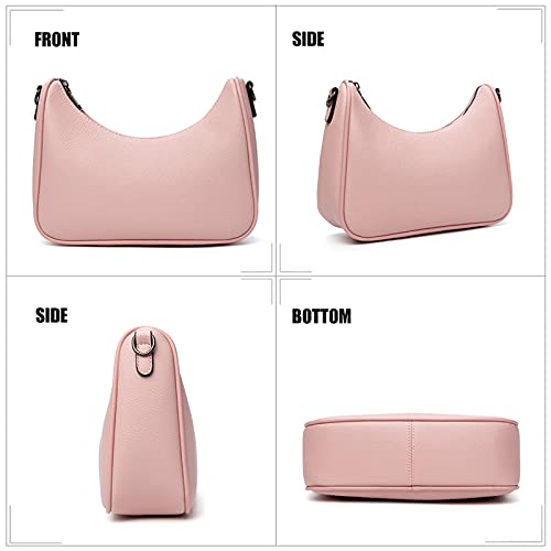 Image of myfriday Women PU Hobo Crossbody Bag, Coin Purse, 2 Straps Shoulder Purse | Anti-scratch PU, center divider, zipper pocket and coin pouch organize cosmetics, wallet and phone for commute or dates