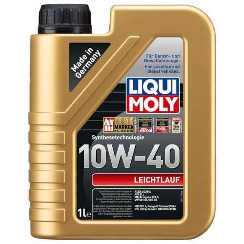 LIQUI MOLY Leichtlauf 10W-40 | 1 L | Synthesetechnologie Motoröl | Art.-Nr.: 1317, farblos