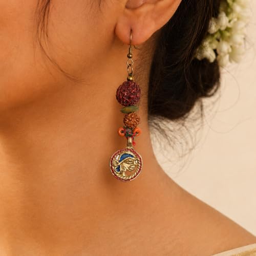 Image of Handcrafted Tribal & Dhokra Art Earrings Collection for Women - Royal Boho Statement Designs in Brass, Wooden, Beaded & Geometric Styles