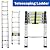 8.5ft 2.6M Telescoping Ladder Aluminum Extension Folding Ladder 9 Steps for Home Office DIY Projects RV Roof Repairing, Portable Ladder 330lbs Max Load, EN131 Certificated