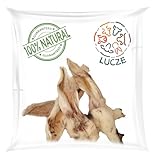 Lucze, Oreilles de lapin avec fourrure pour chien 1 kg - Nourriture hypoallergénique pour chien - Oreilles à mâcher d'environ 20 cm - Nourriture saine et équilibrée pour animaux - Fabrication