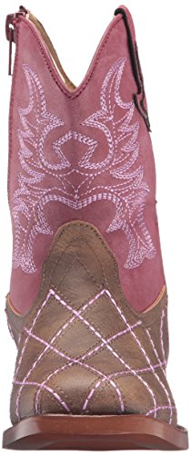 ROPER Kids Girls Cross Cut Round Toe Western Cowboy Boots Mid Calf - Brown, Red2
