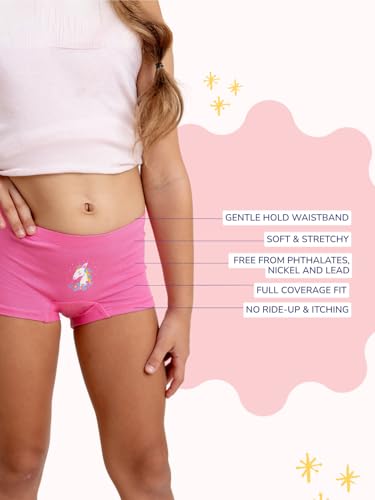 Image of mackly Girls Boxers (Pack of 3) - Cotton Boxer Shorts, Seamless Comfort, Mid Waist Boyshorts Panties