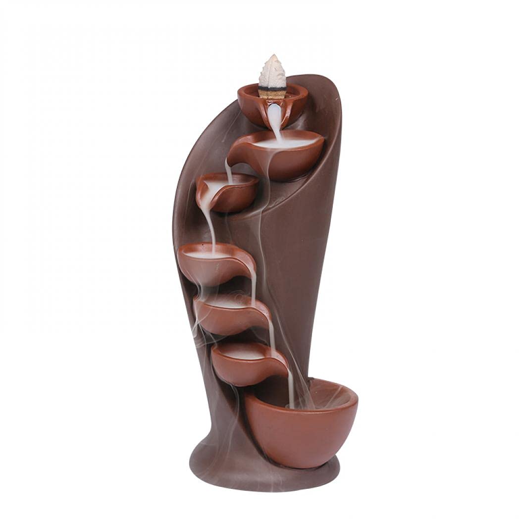 Shilanmei Ceramic Backflow Incense Burner Set 8.1x4.3in with 50 Cones