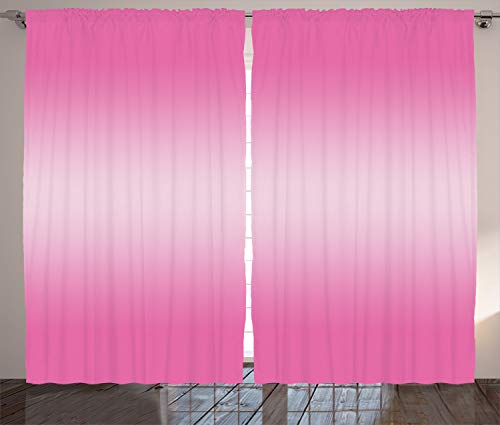 Ambesonne Ombre Curtains, Appetizing Pink Candys Inspired Food Themed Vivid Colored Digital Modern Art Print, Living Room Bedroom Window Drapes 2 Panel Set, 108" X 96", Hot Pink